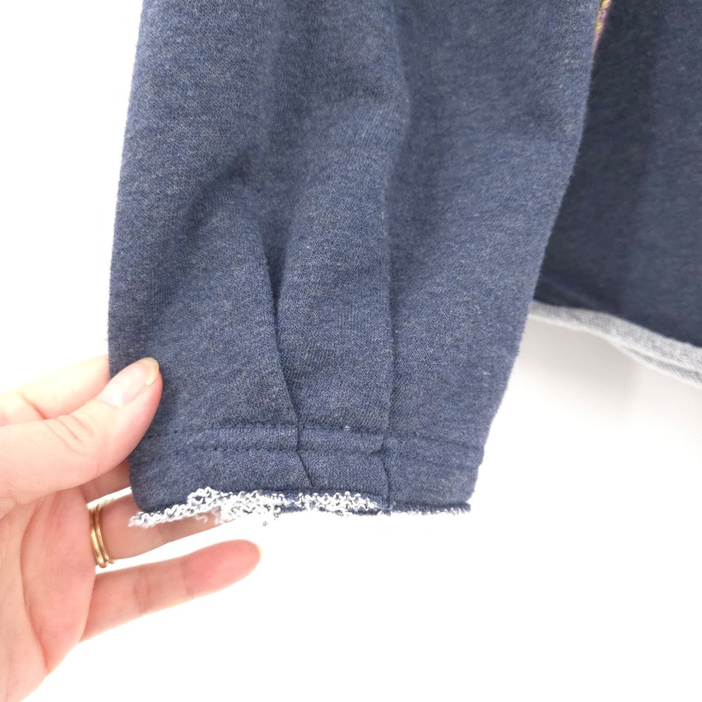 Natural Life Knit Trim Sweatshirt Women S/M Blue Boho Raw Edge Top Cozy - Picture 4 of 8